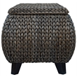 Gallerie Decor Bali Breeze Transitional Wood Storage Ottoman in Silver