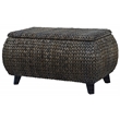 Gallerie Decor Bali Breeze Transitional Wood Storage Ottoman in Silver