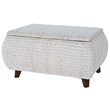 Gallerie Decor Bali Breeze Transitional Wood Storage Ottoman in Whitewashed