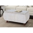 Gallerie Decor Bali Breeze Transitional Wood Storage Ottoman in Whitewashed