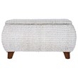 Gallerie Decor Bali Breeze Transitional Wood Storage Ottoman in Whitewashed