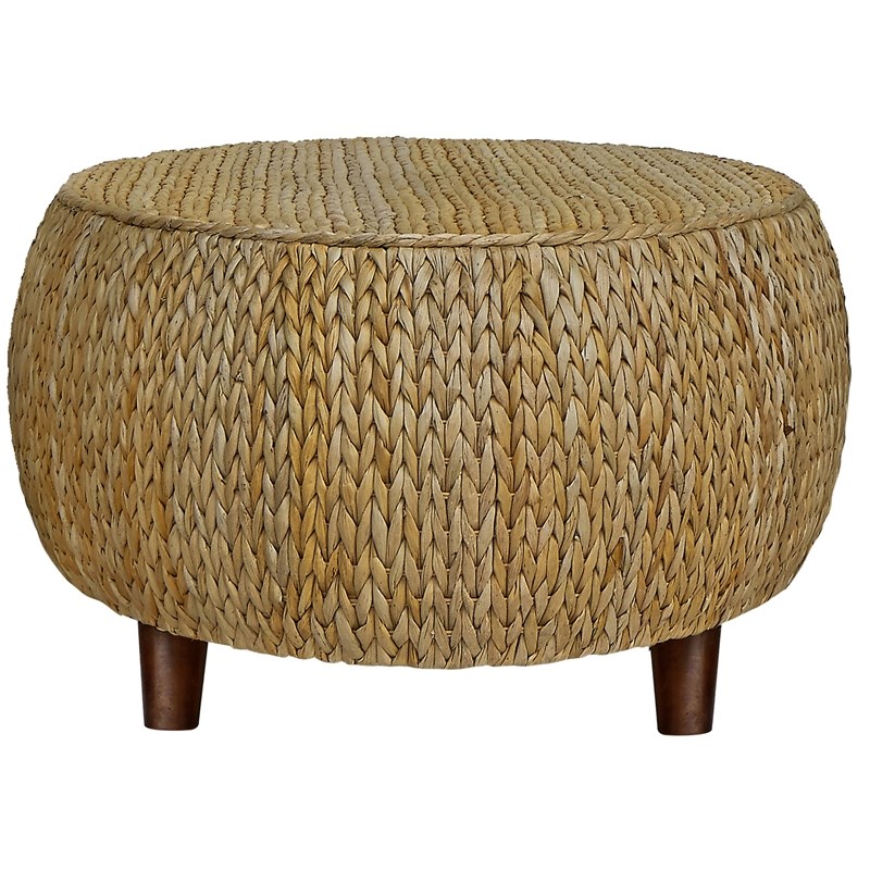 Gallerie Decor Bali Breeze Oval Transitional Wood Coffee Table in Natural