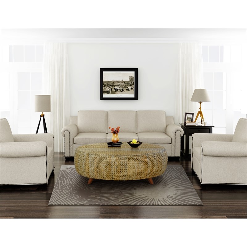 Gallerie Decor Bali Breeze Oval Transitional Wood Coffee Table in Natural