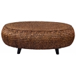 Gallerie Decor Bali Breeze Oval Transitional Wood Coffee Table in Gold