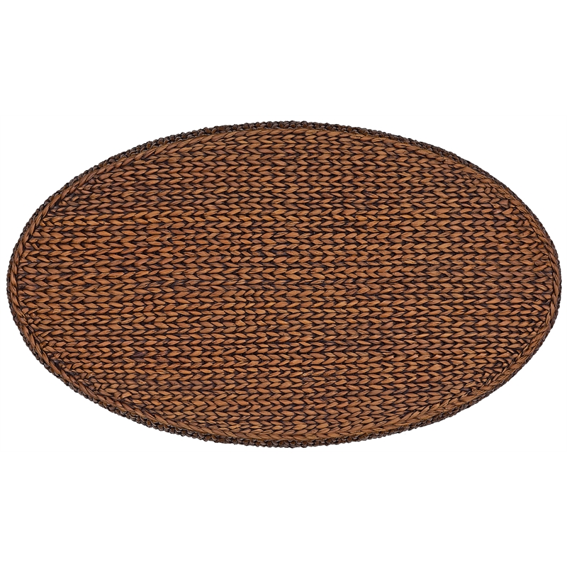 Gallerie Decor Bali Breeze Oval Transitional Wood Coffee Table in Gold