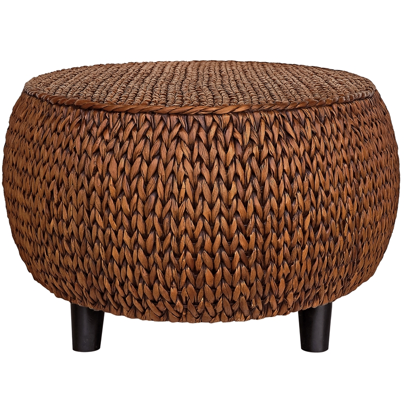 Gallerie Decor Bali Breeze Oval Transitional Wood Coffee Table in Gold