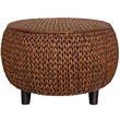 Gallerie Decor Bali Breeze Oval Transitional Wood Coffee Table in Gold