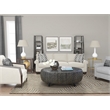 Gallerie Decor Bali Breeze Oval Transitional Wood Coffee Table in Silver