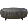 Gallerie Decor Bali Breeze Oval Transitional Wood Coffee Table in Silver