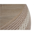 Gallerie Decor Dimensions Transitional Rattan Drum Coffee Table in Natural