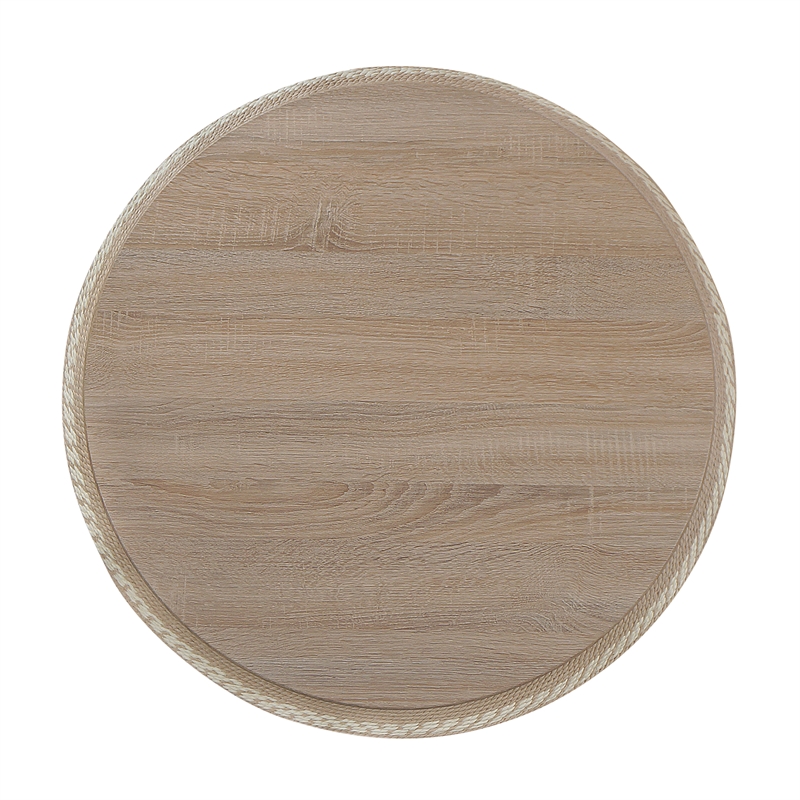 Gallerie Decor Dimensions Transitional Rattan Drum Coffee Table in Natural