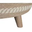 Gallerie Decor Dimensions Transitional Rattan Drum Coffee Table in Natural