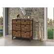 Gallerie Decor Rio 6-Drawer Transitional Metal Cabinet in Walnut