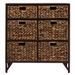 Gallerie Decor Rio 6-Drawer Transitional Metal Cabinet in Walnut