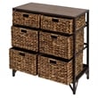 Gallerie Decor Rio 6-Drawer Transitional Metal Cabinet in Walnut