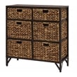 Gallerie Decor Rio 6-Drawer Transitional Metal Cabinet in Walnut