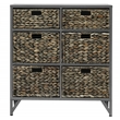 Gallerie Decor Rio 6-Drawer Transitional Metal/Wood Cabinet in Gray