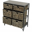 Gallerie Decor Rio 6-Drawer Transitional Metal/Wood Cabinet in Gray