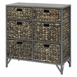 Gallerie Decor Rio 6-Drawer Transitional Metal/Wood Cabinet in Gray