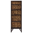 Gallerie Decor Rio 5-Drawer Transitional Metal/Wood Tower in Walnut
