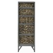 Gallerie Decor Rio 5-Drawer Transitional Metal/Wood Tower in Gray