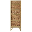 Gallerie Decor Rio 5-Drawer Transitional Metal/Wood Tower in Natural