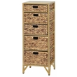 Gallerie Decor Rio 5-Drawer Transitional Metal/Wood Tower in Natural