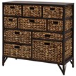 Gallerie Decor Rio 10-Drawer Transitional Metal Cabinet in Walnut