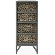 Gallerie Decor Rio 10-Drawer Transitional Metal/Wood Cabinet in Gray