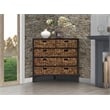 Gallerie Decor Rio 5-Drawer Transitional Metal Corner Cabinet in Walnut