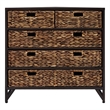 Gallerie Decor Rio 5-Drawer Transitional Metal Corner Cabinet in Walnut