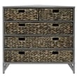 Gallerie Decor Rio 5-Drawer Transitional Metal Corner Cabinet in Gray