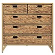 Gallerie Decor Rio 5-Drawer Transitional Metal Cabinet in Natural