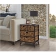 Gallerie Decor Rio Metal/Wood Side Table with Hairpin Legs in Walnut