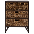 Gallerie Decor Rio Metal/Wood Side Table with Hairpin Legs in Walnut