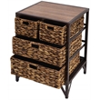 Gallerie Decor Rio Metal/Wood Side Table with Hairpin Legs in Walnut