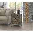 Gallerie Decor Rio Transitional Metal/Wood Side Table with Hairpin Legs in Gray