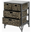 Gallerie Decor Rio Transitional Metal/Wood Side Table with Hairpin Legs in Gray