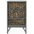 Gallerie Decor Rio Transitional Metal/Wood Side Table with Hairpin Legs in Gray