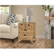 Gallerie Decor Rio Transitional Metal/Wood Side Table in Natural