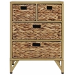 Gallerie Decor Rio Transitional Metal/Wood Side Table in Natural