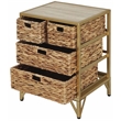 Gallerie Decor Rio Transitional Metal/Wood Side Table in Natural