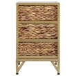 Gallerie Decor Rio Transitional Metal/Wood Side Table in Natural