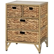 Gallerie Decor Rio Transitional Metal/Wood Side Table in Natural