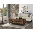 Gallerie Decor Rio Transitional Metal/Wood Coffee Table in Walnut