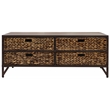 Gallerie Decor Rio Transitional Metal/Wood Coffee Table in Walnut