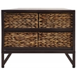 Gallerie Decor Rio Transitional Metal/Wood Coffee Table in Walnut