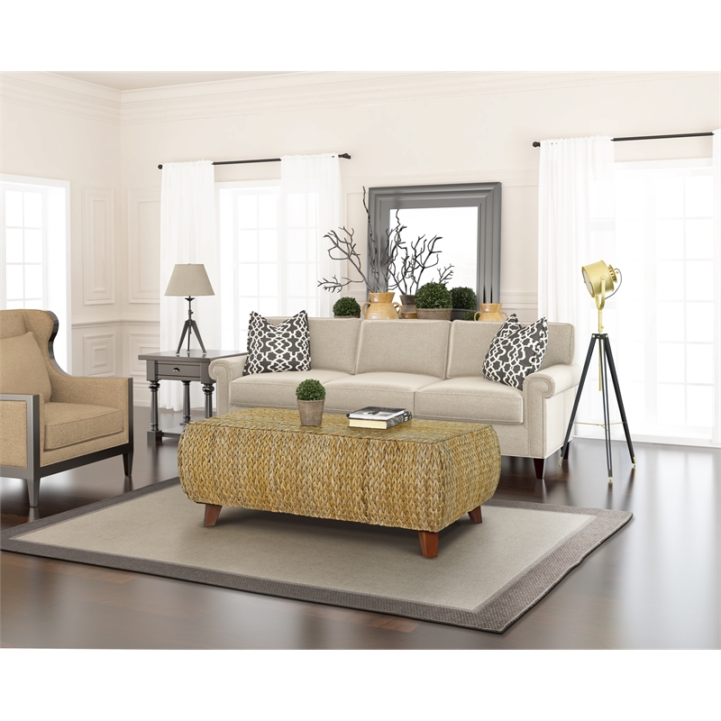 Gallerie Decor Bali Breeze Rectangular Transitional Wood Coffee Table in Natural
