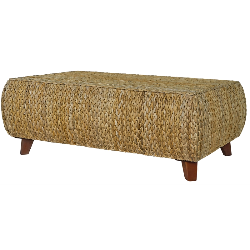Gallerie Decor Bali Breeze Rectangular Transitional Wood Coffee Table in Natural