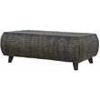 Gallerie Decor Bali Breeze Rectangular Transitional Wood Coffee Table in Silver